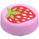 LEGO Rosa brillante Plana 1 x 1 Circular con Strawberry (15826 / 98138)