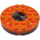 LEGO Gris piedra oscuro Ninjago Spinner con Bright Luz Naranja Faces y Rojo Flames (92547)