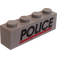 LEGO Ladrillo 1 x 4 con Policía logo Pegatina (Fondo transparente) (3010)