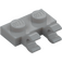 LEGO Gris piedra medio Placa 1 x 2 con Horizontal Clips (Clips "O" abiertos) (49563 / 60470)