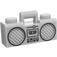 LEGO Gris piedra medio Radio con Negro Trim y Cassette (25202 / 93221)