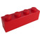 LEGO Rojo Ladrillo 1 x 4 (3010 / 6146)