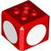 LEGO Rojo Ladrillo 3 x 3 x 2 Cube con 2 x 2 Espigas en Parte superior con Blanco Circles (69085 / 102207)