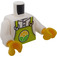 LEGO Blanco Minifigura Torso Camisa con Lima Bib Mono con City Farm logo (973 / 76382)