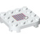 LEGO Blanco Placa 4 x 4 x 0.7 con Esquinas redondeadas y Empty Middle con Cloud Scanner Code (66792 / 69465)