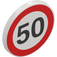 LEGO Roadsign Clip-en 2 x 2 Circular con '50' Speed Limit (30261 / 83388)