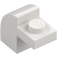 LEGO Blanco Con pendiente 1 x 2 x 1.3 Curvo con Placa (6091 / 32807)