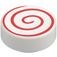 LEGO Blanco Plana 1 x 1 Circular con Rojo Swirl (14184 / 100797)