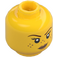 LEGO Amarillo Dual-Sided Mujer Cabeza con Feckles y Lopsided Smirk / Winking Cara (Espiga sólida hueca) (3626 / 38300)