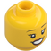 LEGO Amarillo Dual-Sided Mujer Cabeza con Open Smile con Dientes / Laughing con cerrado Ojos (Espiga sólida hueca) (3626 / 56785)