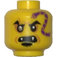 LEGO Amarillo Cabeza con Dark Morado Serpiente Tattoo, Derecha Eyebrow Scar, Open Boca con Fangs (Espiga sólida hueca) (3626)