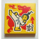 LEGO Amarillo Plana 2 x 2 con Martial Arts print con ranura (3068)