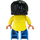 LEGO Adult con Largo Negro Pelo, Amarillo Chaqueta, Azure Piernas Figura Duplo