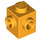 LEGO Naranja claro brillante Ladrillo 1 x 1 con Dos Tachuelas en Adjacent Sides (26604)