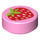 LEGO Rosa brillante Loseta 1 x 1 Redondo con Strawberry (15826 / 98138)