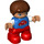 LEGO Child Figure Azul Parte superior con rojo Auto Modelo Doble figura