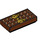 LEGO Marrón rojizo Plana 1 x 2 con Chocolate Barra y Gold Arco con ranura (3069 / 25395)