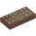 LEGO Marrón rojizo Plana 1 x 2 con Chocolate Barra y Gold Arco con ranura (3069 / 25395)