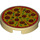 LEGO Tostado Plana 2 x 2 Circular con Pizza con sujeción de espiga inferior (14769 / 29629)