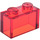 LEGO Rojo transparente Ladrillo 1 x 2 sin tubo inferior (3065 / 35743)