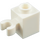 LEGO blanco Ladrillo 1 x 1 con Vertical Acortar (Clip &#039;O&#039; Abierto, stud hueco) (60475 / 65460)