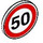 LEGO Blanco Roadsign Clip-en 2 x 2 Circular con &#039;50&#039; Speed Limit (30261 / 83388)