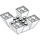 LEGO Blanco Con pendiente 6 x 6 x 2 (65°) Invertido Quadruple (30373)