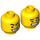 LEGO Amarillo Douglas Elton Minifigura Cabeza (Espiga sólida hueca) (3626 / 56174)