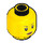 LEGO Amarillo Doble cara Mujer Cabeza con Freckles y Serious Expression / Ancho Open Smile (Espiga sólida hueca) (3626 / 68335)