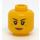 LEGO Amarillo Doble cara Mujer Cabeza con Freckles y Serious Expression / Ancho Open Smile (Espiga sólida hueca) (3626 / 68335)