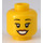 LEGO Amarillo Dual-Sided Mujer Cabeza con Open Smile con Dientes / Laughing con cerrado Ojos (Espiga sólida hueca) (3626 / 56785)