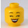 LEGO Amarillo Dual-Sided Mujer Cabeza con Open Smile con Dientes / Laughing con cerrado Ojos (Espiga sólida hueca) (3626 / 56785)