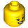 LEGO Amarillo Dual-Sided Mujer Cabeza con Open Smile con Dientes / Laughing con cerrado Ojos (Espiga sólida hueca) (3626 / 56785)