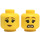 LEGO Amarillo Doble cara Mujer Cabeza con Worried / Scared Cara (Espiga sólida hueca) (3626 / 23177)