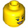 LEGO Amarillo Female Cabeza con Eyelashes y rojo Lipstick (Perno sólido empotrado) (11842 / 14915)