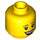 LEGO Amarillo Mujer Cabeza con Freckles y Open Smile (Espiga sólida hueca) (3626 / 21463)