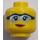 LEGO Amarillo Mujer Cabeza con Luz Azul Gafas de protección y Lopsided Smile (Espiga sólida hueca) (3626 / 29490)