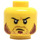 LEGO Amarillo Cabeza con Negro Eyebrows, Rojo oscuro Sideburns y Barba corta (Espiga sólida hueca) (3626 / 34334)