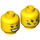 LEGO Amarillo J.B. Watt con Grande Smile Minifigura Cabeza (Espiga sólida hueca) (3626 / 56149)