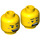 LEGO Amarillo Jack Davids Minifigura Cabeza (Espiga sólida hueca) (3626 / 66678)