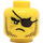 LEGO Amarillo Minifigura Cabeza con Dark Marrón Eyepatch, Marrón Barba corta Barba y Freckles (Espiga sólida hueca) (3626 / 34330)