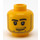 LEGO Amarillo Minifigura Cabeza con Smirk y Barba corta Barba (Espiga de seguridad) (14070 / 51523)