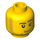 LEGO Amarillo Minifigura Cabeza con Smirk y Barba corta Barba (Espiga de seguridad) (14070 / 51523)