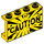 LEGO Amarillo Panel 1 x 4 x 2 con &quot;Caution&quot; y Explosion Burst (14718 / 74082)