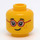 LEGO Amarillo Rojo Gafas Minifigura Cabeza (Espiga sólida hueca) (3626 / 26882)